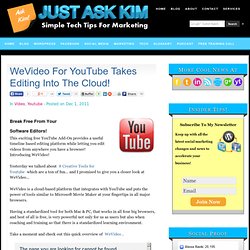 WeVideo For YouTube Takes Editing Into The Cloud!