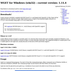 WGET 1.11.4 for Windows (win32)