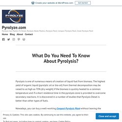 What Do You Need To Know About Pyrolysis? – Pyrolyze.com