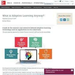 What is Adaptive Learning Anyway?