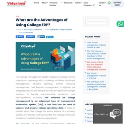 What are the Advantages of Using College ERP?
