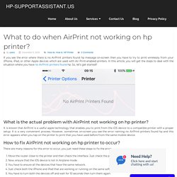 What to do when AirPrint not working on hp printer?