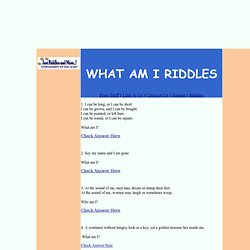 What Am I Riddles at Just Riddles and More 1-25