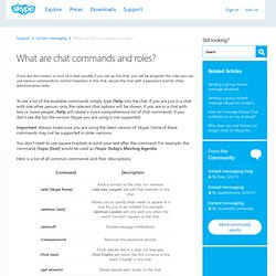 Chat comands Skype