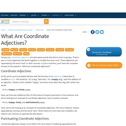 What Are Coordinate Adjectives?