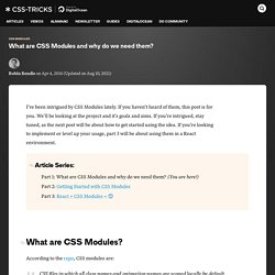 What are CSS Modules and why do we need them?
