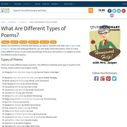 What Are Different Types of Poems?