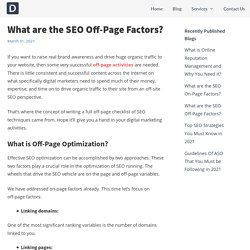 What are the SEO Off-Page Factors?