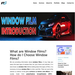 What are Window Films?