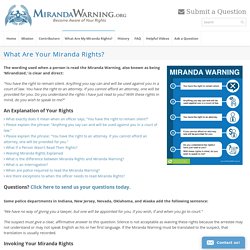What Are Your Miranda Rights?