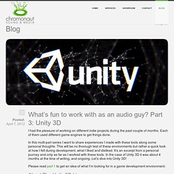 What's fun to work with as an audio guy? Part 3: Unity 3D - chromonaut.ch