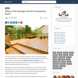 What Is The Average Cost Of A Composite Deck?