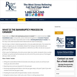 WHAT IS THE BANKRUPTCY PROCESS IN CANADA