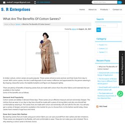 What Are The Benefits Of Cotton Sarees?