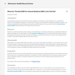 What Are The Best EMR For Internal Medicine EMR? Let’s Find Out!