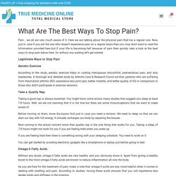 What Are The Best Ways To Stop Pain