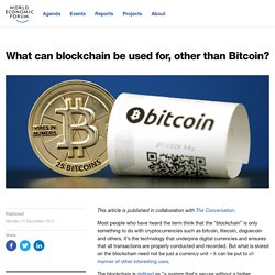 What can blockchain be used for, other than Bitcoin?