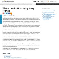 What to Look for When Buying Survey Software