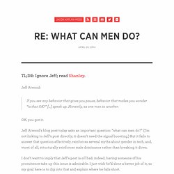 Re: What Can Men Do?