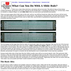 What Can You Do With A Slide Rule?