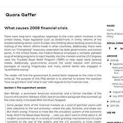 What causes 2008 financial crisis