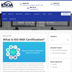 What is ISO 9001 Certification? Why is it important?