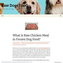 What Is Raw Chicken Meal in Frozen Dog Food?