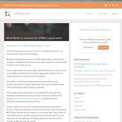 What BaaS to choose for HTML5 application?