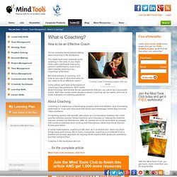 What is Coaching? - Management Training from MindTools
