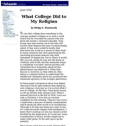 What College Did to My Religion - 32.06