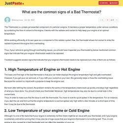 What are the common signs of a Bad Thermostat?