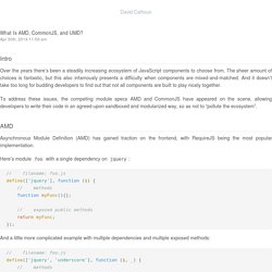 What is AMD, CommonJS, and UMD?