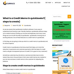 What is a Credit Memo in QuickBooks and how to create credit memo ?