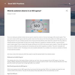 What do customers observe in an SEO agency?