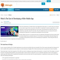 What Is The Cost of Developing a Killer Mobile App