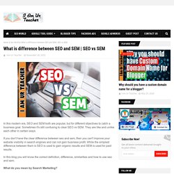 What is difference between SEO and SEM