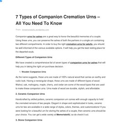 What are the Different Types of Companion Urns