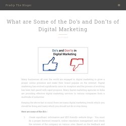 What are Some of the Do’s and Don’ts of Digital Marketing