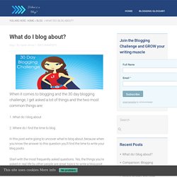 What do I blog about?
