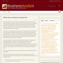 What does a Business Analyst do?