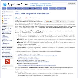 What does Google+ Mean for Schools? - Apps User Group