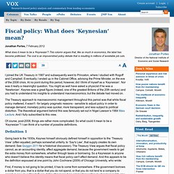 What does ‘Keynesian’ really mean?
