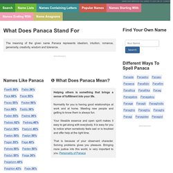 What Does Panaca Mean - Panaca Meaning Of Name