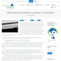 What does the perfect translator CV look like?