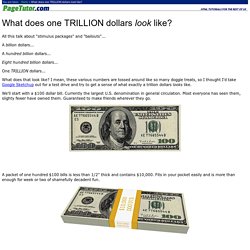 What does one TRILLION dollars look like?