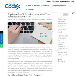 Benefits Of Data Entry Services