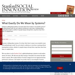 What Exactly Do We Mean by Systems?