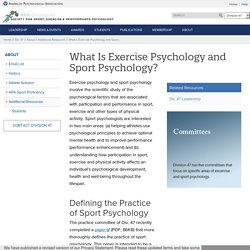What Is Exercise Psychology and Sport Psychology?