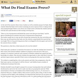 What Do Final Exams Prove?