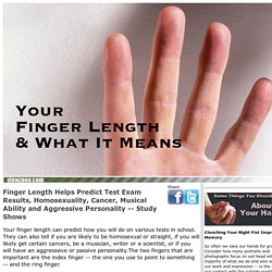 What your finger length tells about you